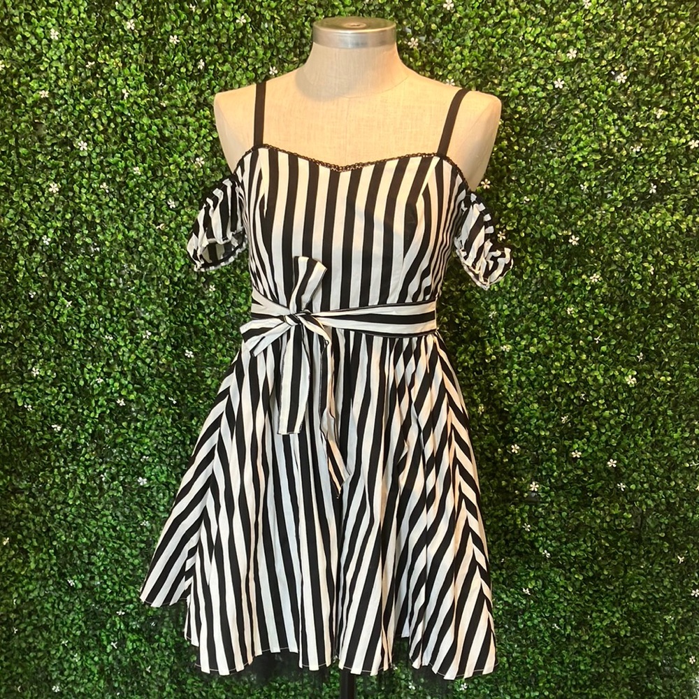 Hot Topic Striped Fit and Flare Dress